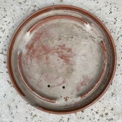 garden earth terracotta  saucer  planter pot 17”dx2”h. made USA