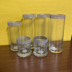 Fancy Glass Candle Holders Or Vases 