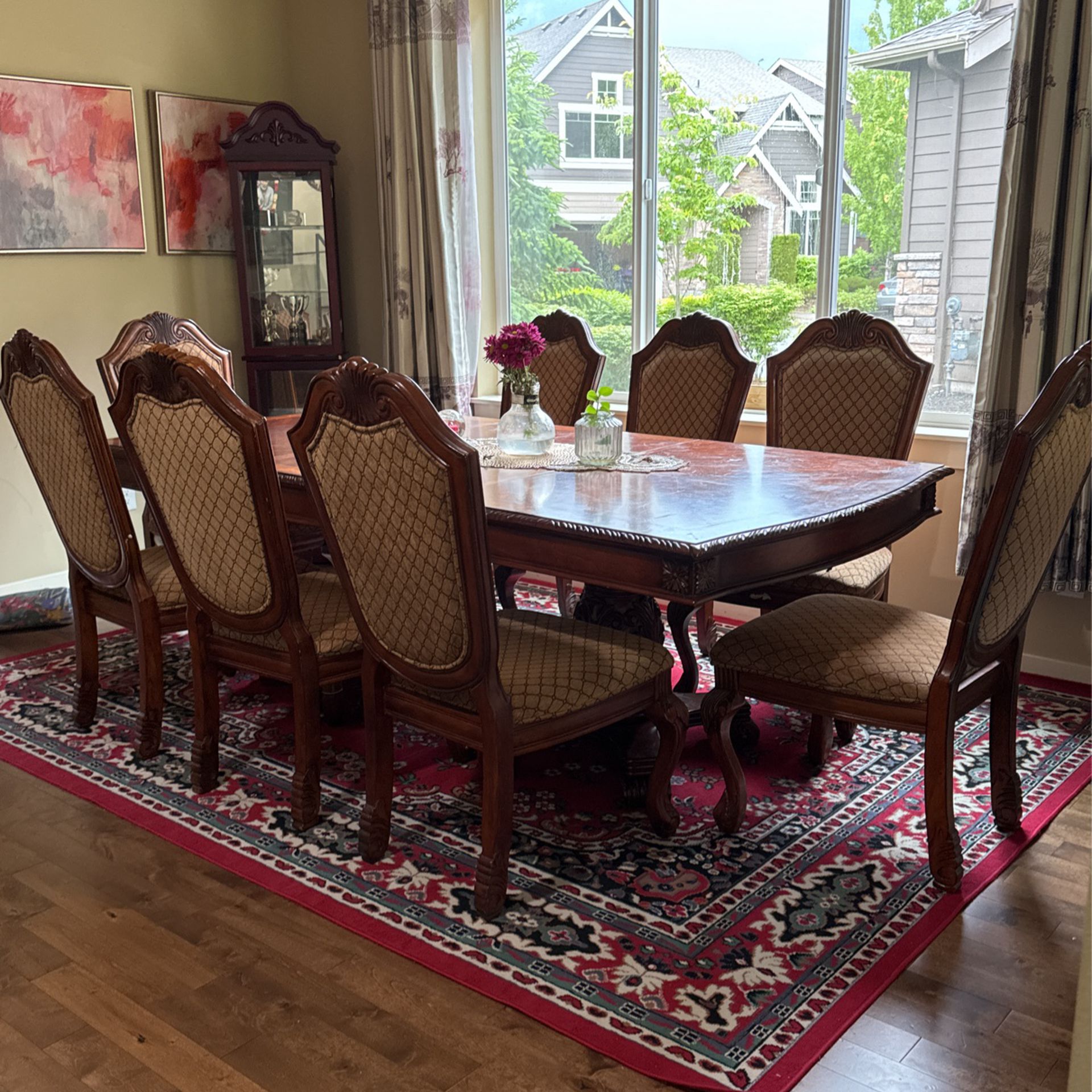 Dinning table , 8 chair and crockery unit 