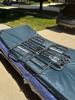 Electric bed with sides and mattress with toppers