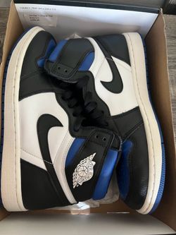 Blue toe royal blue Nike air Jordan retro 1s size 9.5 black blue white