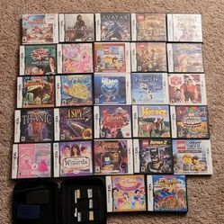 Nintendo DS Games + Case