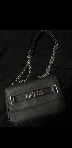 Guess Black Shoulder Bag with Chain Strap