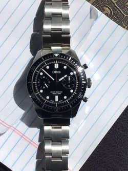 ORIS Divers 65 new monochrome 40mm chronograph . Full set
