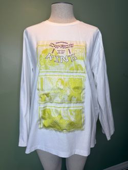 Zensai "Chaos Is King" Graphic Long Sleeve Streetwear Tee White L/XL