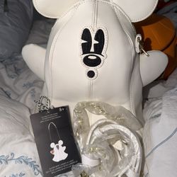 Loungefly Stitch Shoppe Mickey Mouse Ghost Glow-in-the-Dark Crossbody Bag