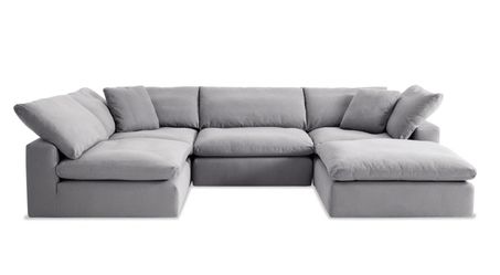 Used Dream Gray'' 6 Piece Modular Sectional with 2 Armless Chairs, 2 Corners, 2 Ottoman