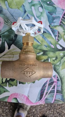 NOS Toyo Red-White 1" Globe Valve Fig 212A Class 125 Solder Sweat Japan New nos