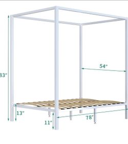 YITAHOME Metal Four Poster Canopy Bed Frame - Queen