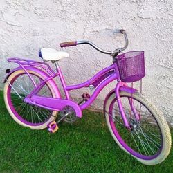 Women's Purple Huffy Nel Lusso 24' Beach Cruiser Bike Bicicleta Basket 