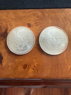 2x 2000 American Silver Eagle 1oz .999 Fine Silver Coins