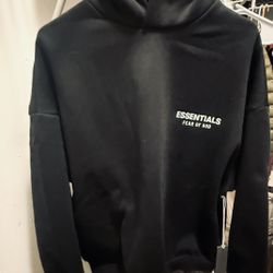 Fear Of God Essentials Hoodie, New w Tags, Bag - Receipt + QR Tag to Prove 100% Authentic, Sz Small, Black, 2024