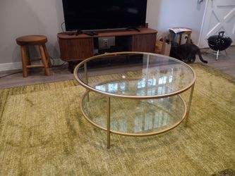 Round Glass Coffee Table Gold Frame