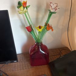 Vintage Glass Flower Bouquet