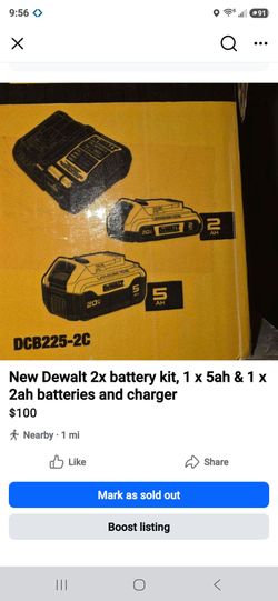 New Dewalt 20v 5ah & 2ah battery with charger kit