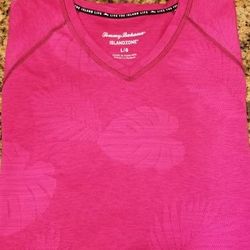 New Tommy Bahama Delray Frond V Neck Mens L, Cool Magenta