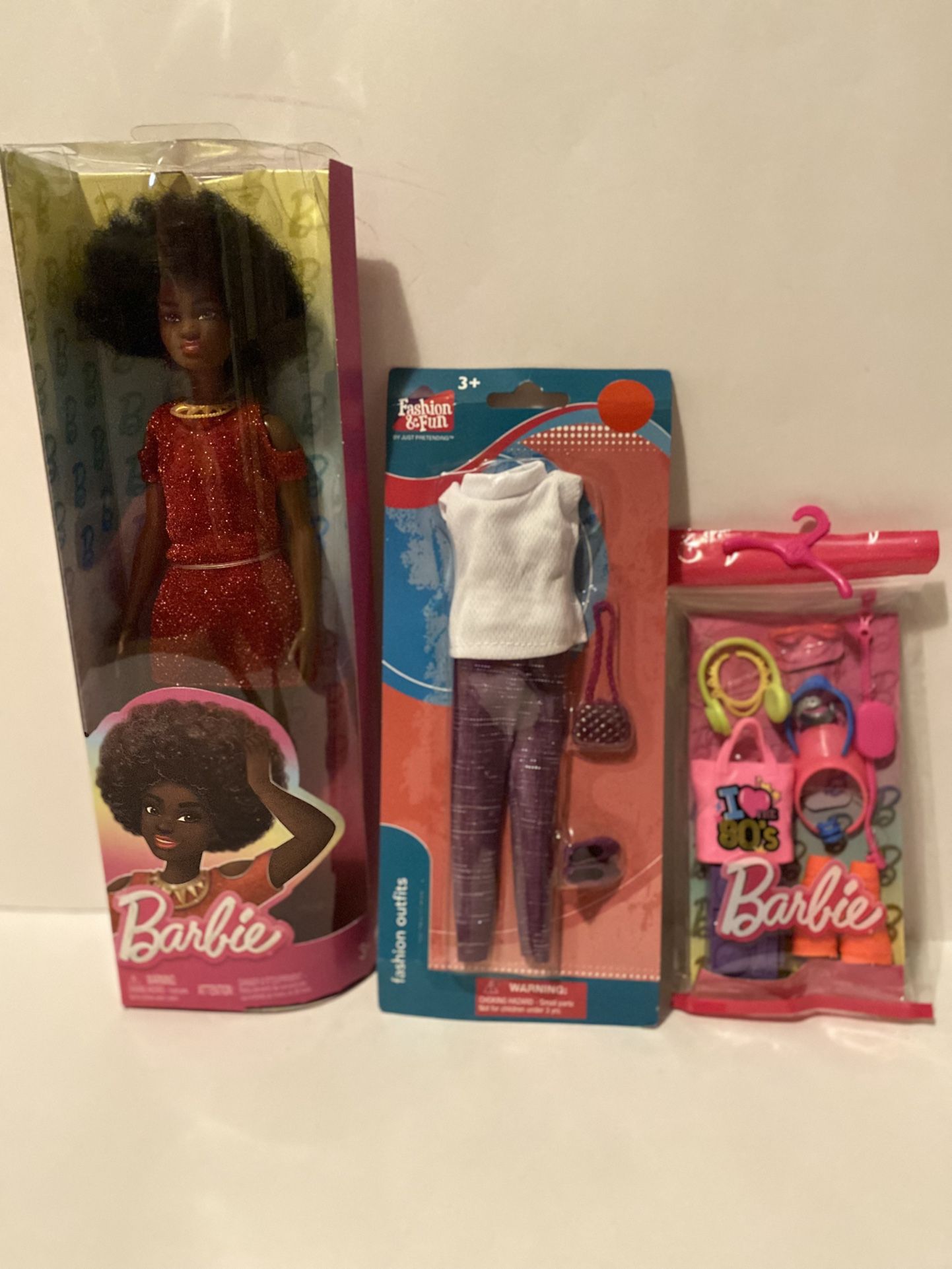 New Barbie Fashionista Doll, Clothes, and ‘80s Accessories