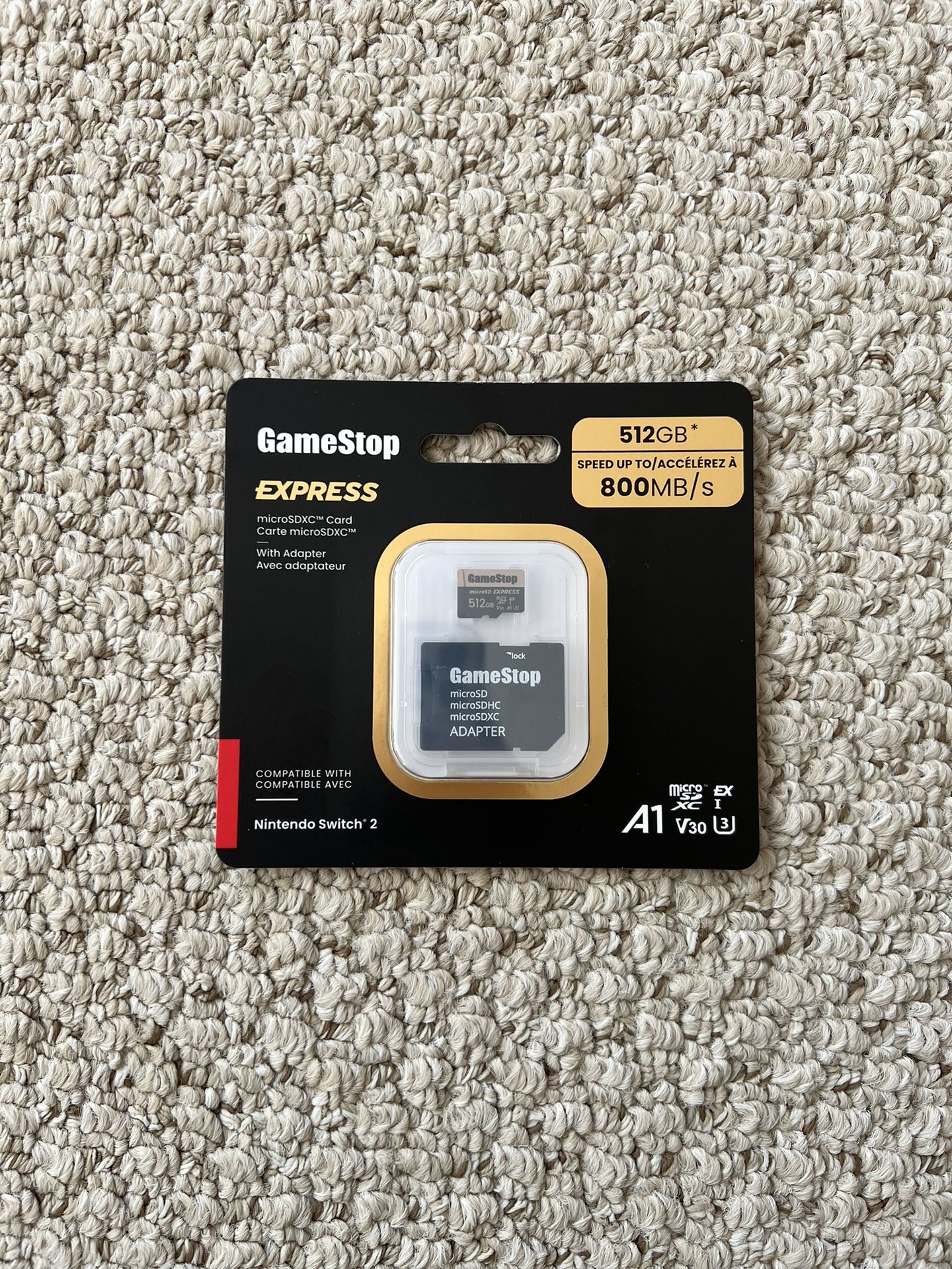 Nintendo Switch 2 512GB Express Micro SD Card GameStop w/ Adapter In HAND (RARE)