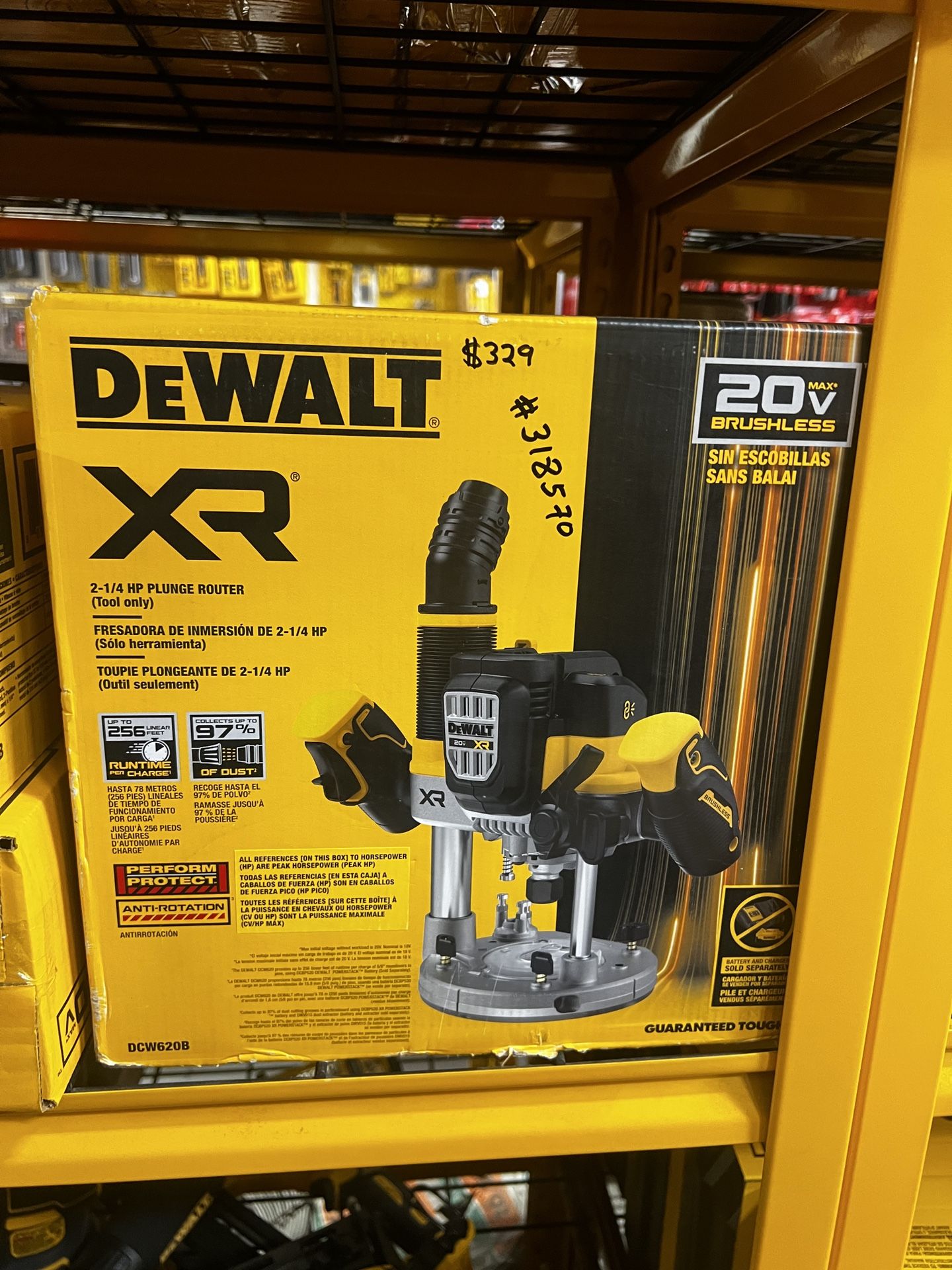 Dewalt 20v Max XR 2-1/4” Hp Plunger Router Tool Only