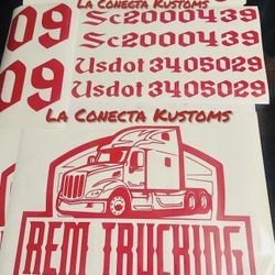 Custom semi vinyl decals
