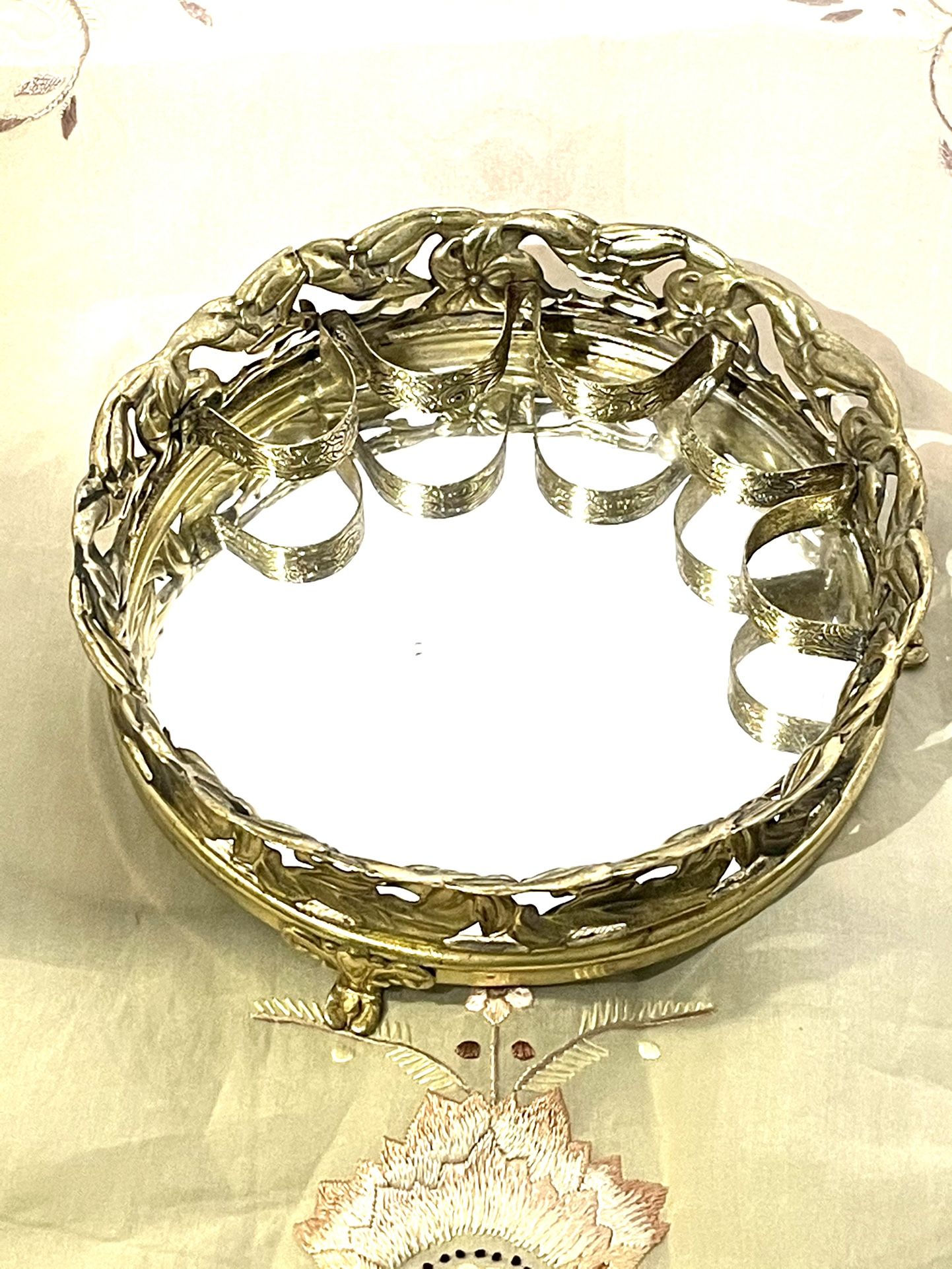Vintage Gilt Mirrored Lipstick Holder