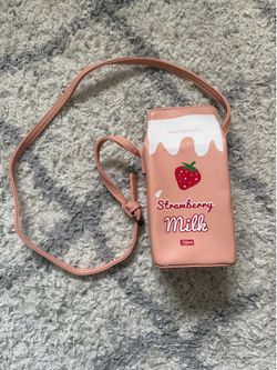 🍓 Kawaii Strawberry Milk Carton Crossbody Bag - Aesthetic Style - NEW