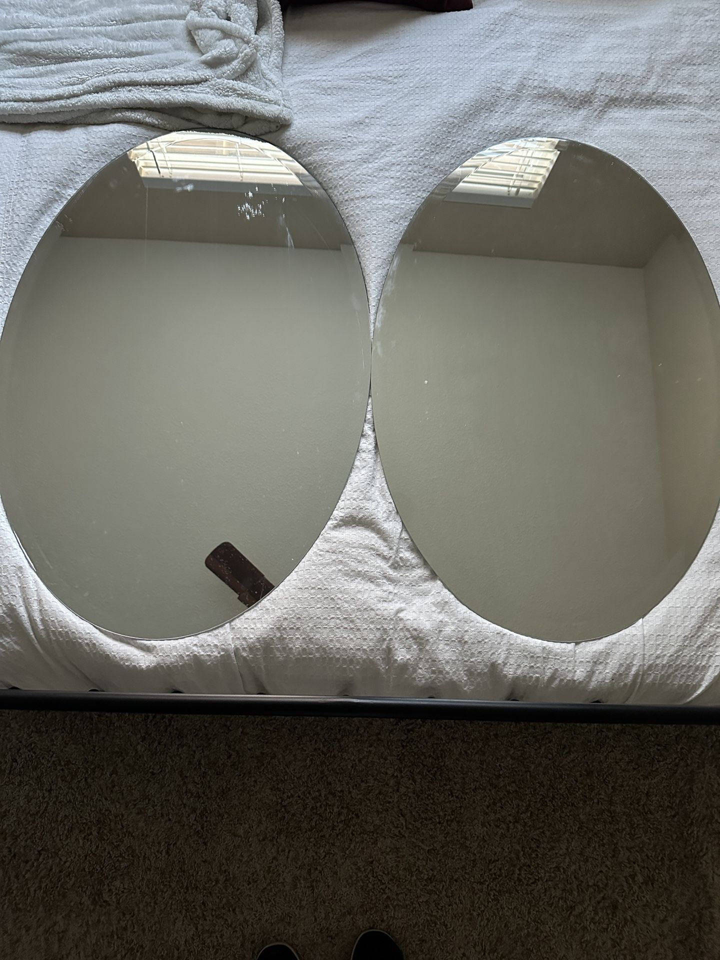 2 Oval Mirrors (Pair)