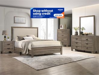 4pcs Queen size bedroom set with orthopedic mattress included