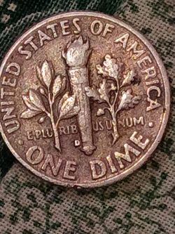 1961 silver double die dime with error D