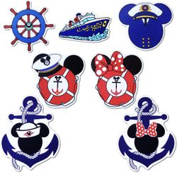 Cruise Door Magnets Decorations Stickers, Captain Mouse Cruise Ship Door Magnetic Cute Anchor Car Holiday Decorations for Refrigerator Carnival Cruise