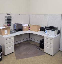 Desk with partition wall