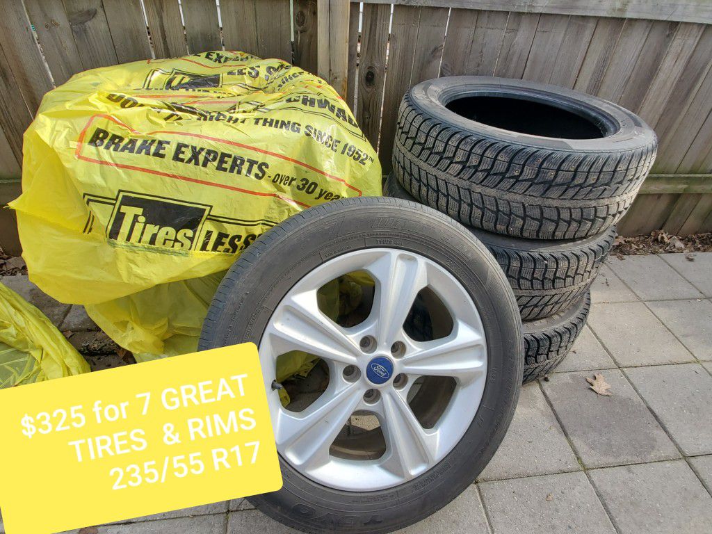 235/55 R 17 SEVEN GREAT tires bundle all season tires, rims & studs