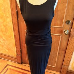 VENUS Black Sleeveless Ruched Maxi Dress size 8