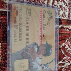 Cleveland Indians Carlos Bearga 1995 Leaf Studio Gold Parallel Baseball Card 