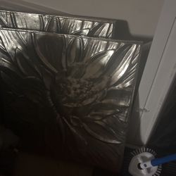 2 Identical Floral Wall Sliver Art 