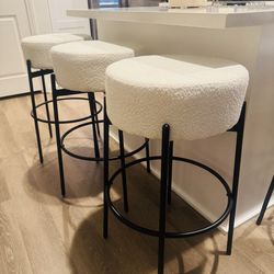Bar Stools (Set of 4, White Color, 30.31” High)