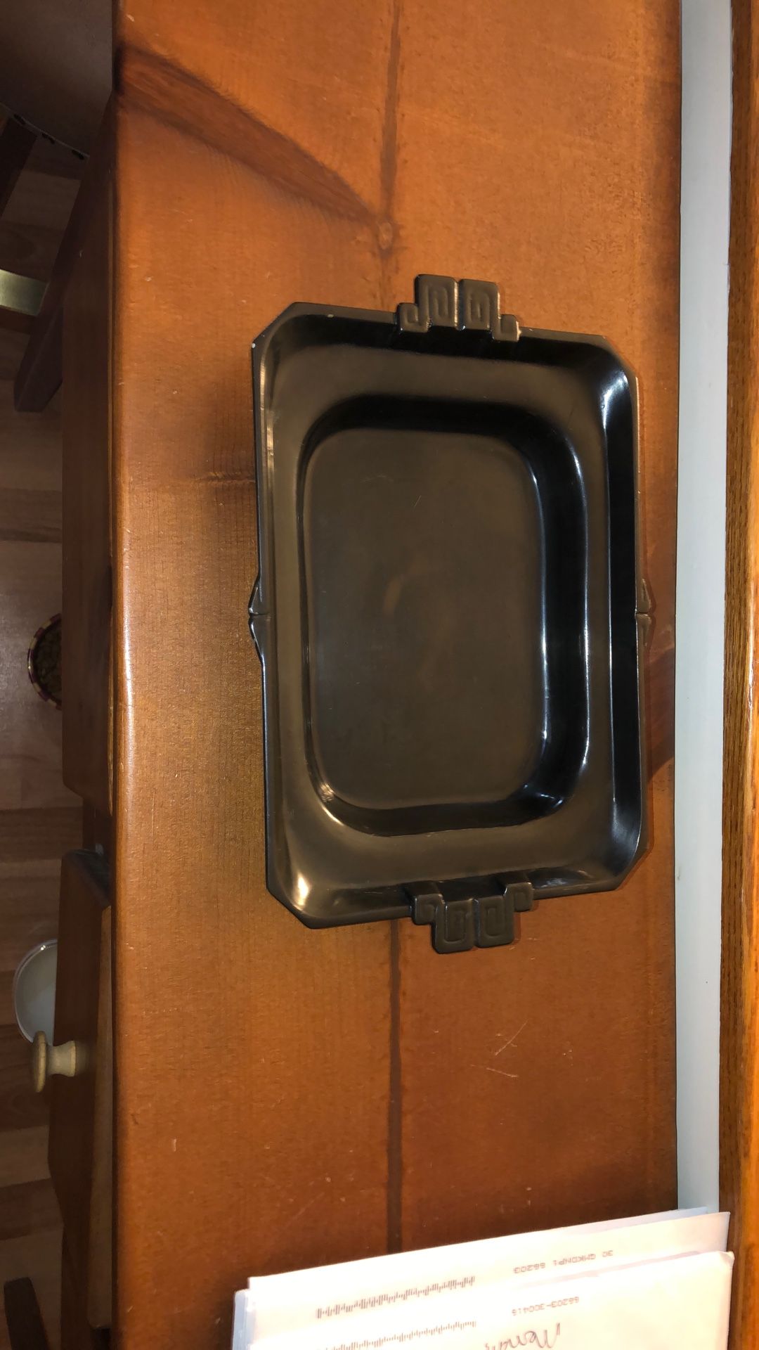 Vintage Black Jasperware Trinket Tray- Possibly From Wedgewoods Egyptian Collection