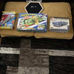 KIDS GAMES AND CAR MODEL KIT AND BOARD WITH LETTERS  $10 EACH