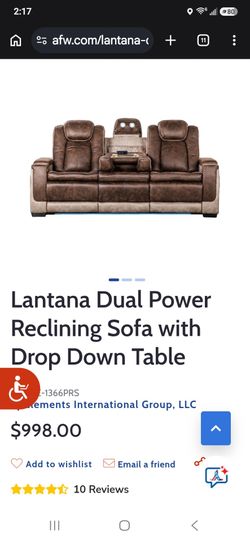 Lantana Dual Power Reclining Sofa and Loveseat set