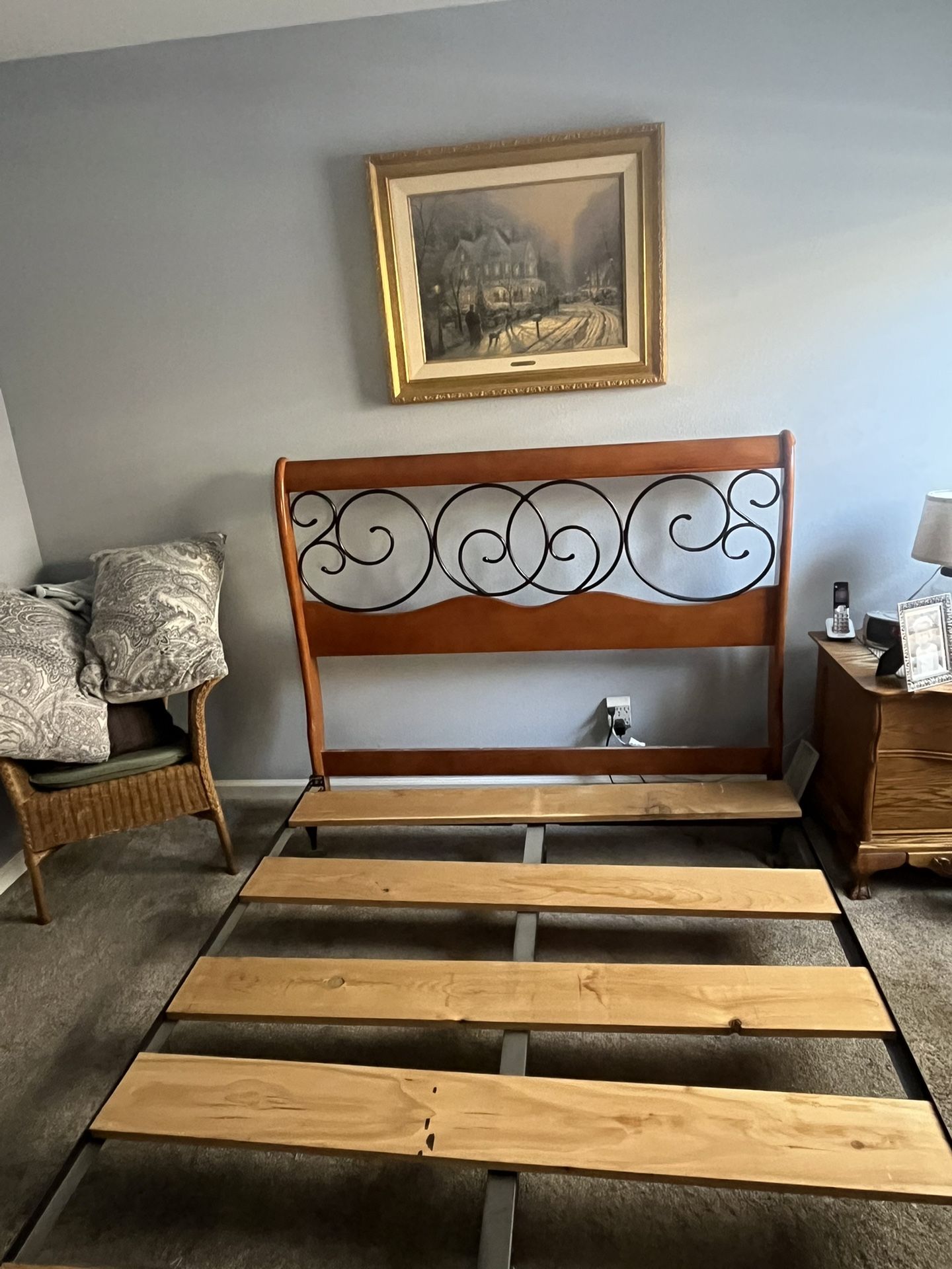 Queen Size Head Board and Bed Frame