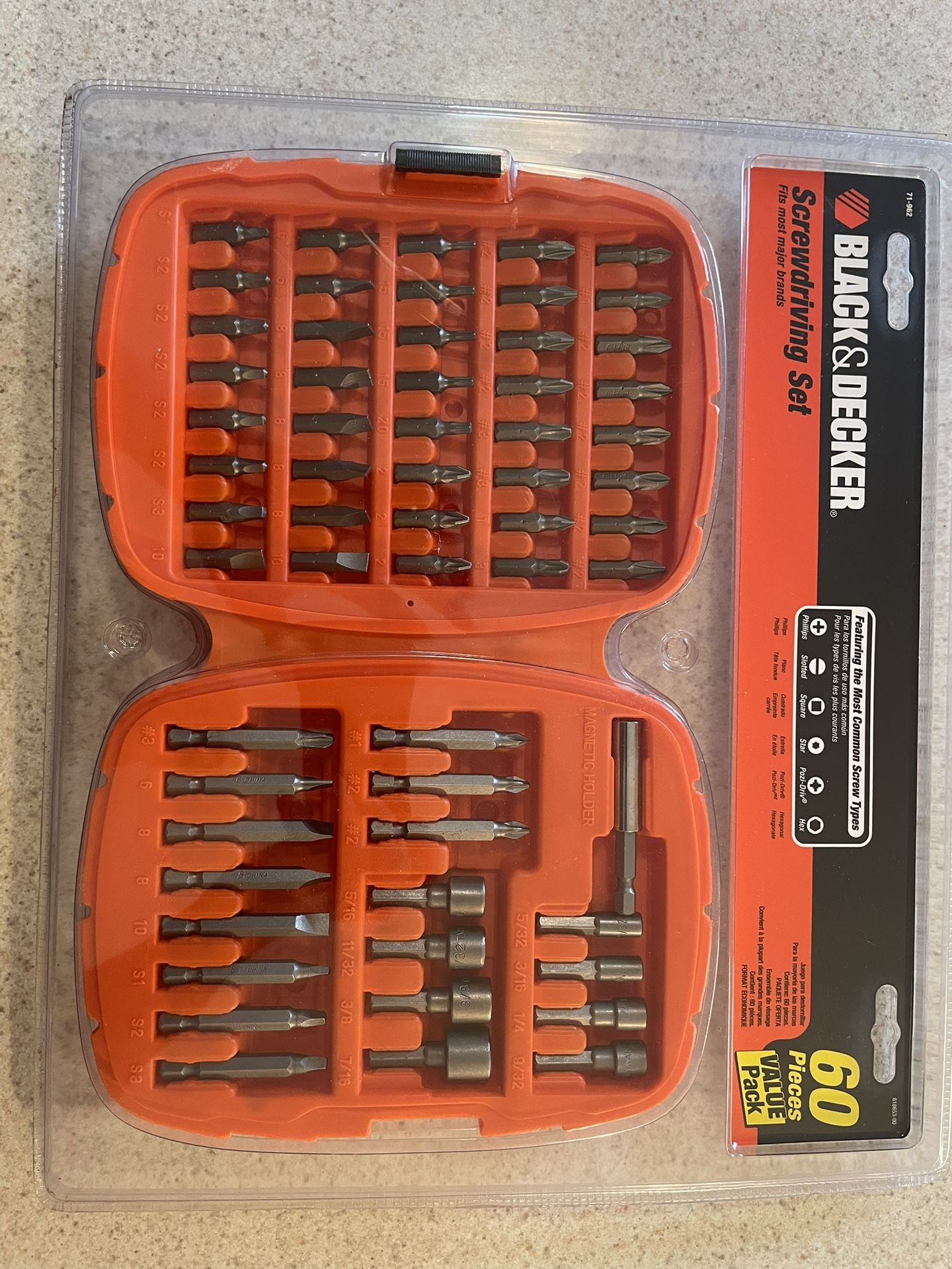 60 Piece Screw driving Set