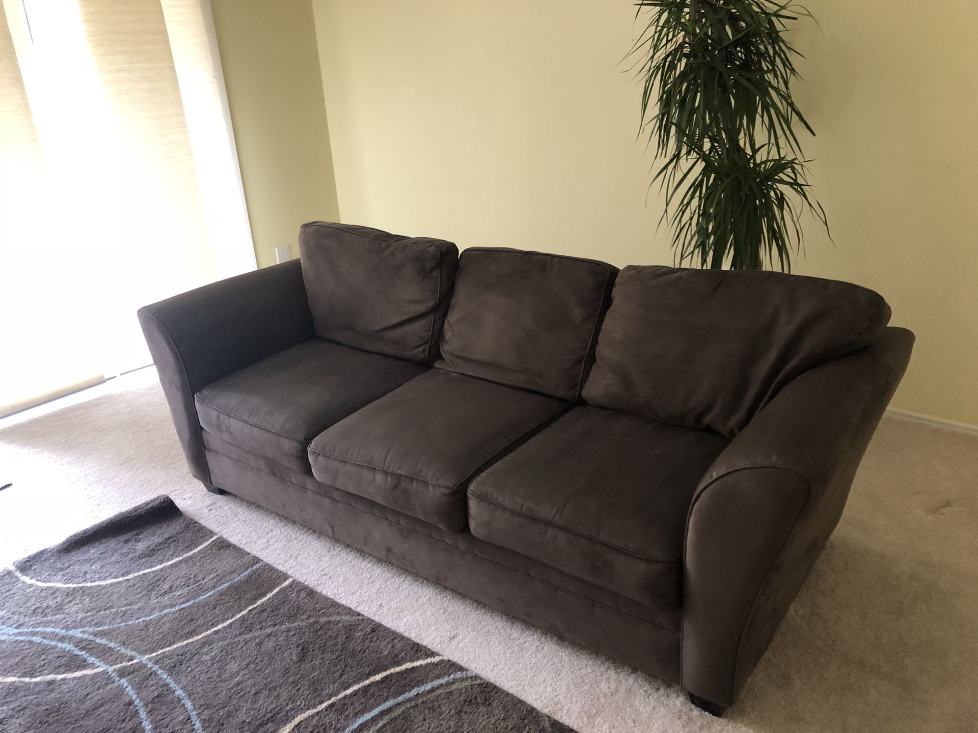 Bauhaus brown microfiber couch