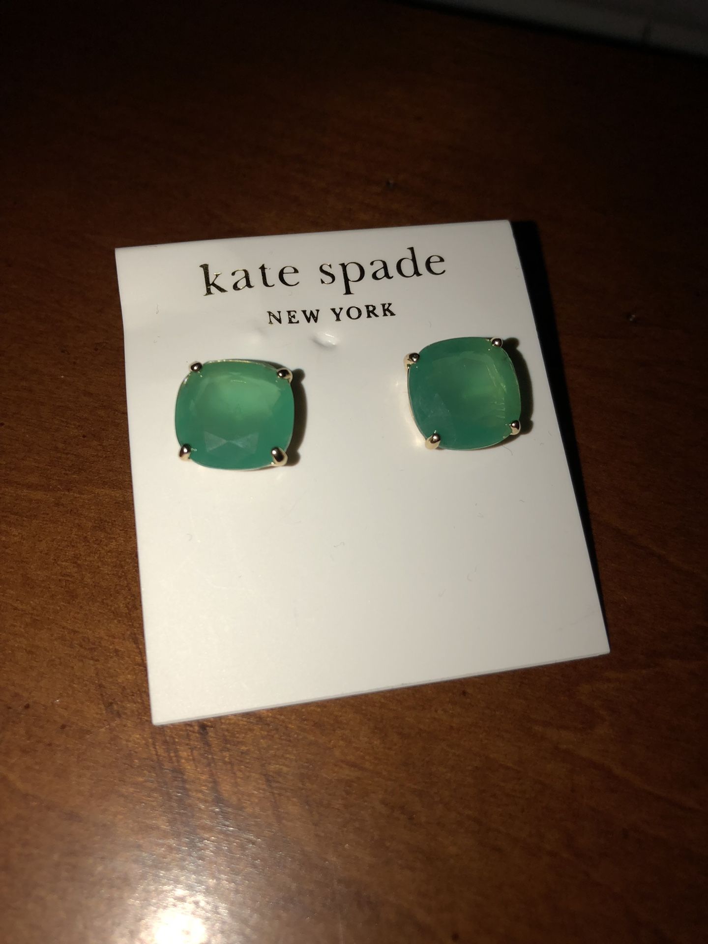kate spade Emerald & Gold Earrings