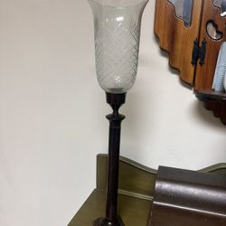 vintage-style floor hurricane candle holder