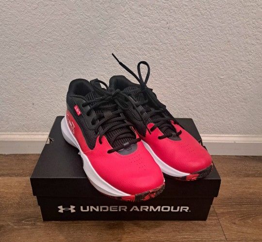 Under Armour Red/Black Upper Leather Mens Sneakers US 10 