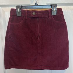 Cute Corduroy burgundy Skirt 