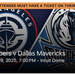 🎟️ LA Clippers vs Dallas Mavericks – 11/29 Section TW 14 • Row 9 — Excellent seats!