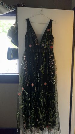 Black V neck Dress