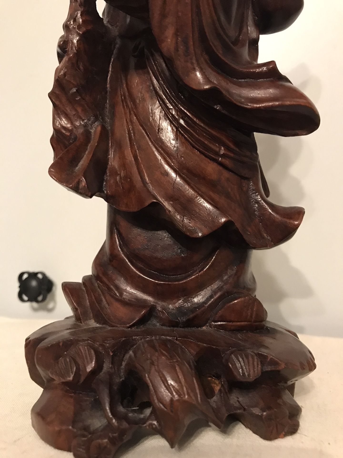 12 inch Vintage Hand-carved Wooden Statue