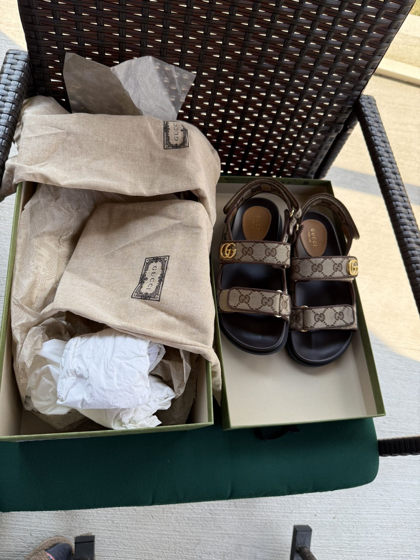 Gucci GG Canvas & Leather Sandal